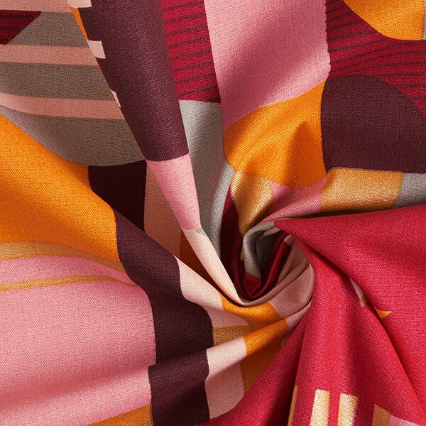Dekostoff Canvas großes Retromuster – rosa | Reststück 50cm