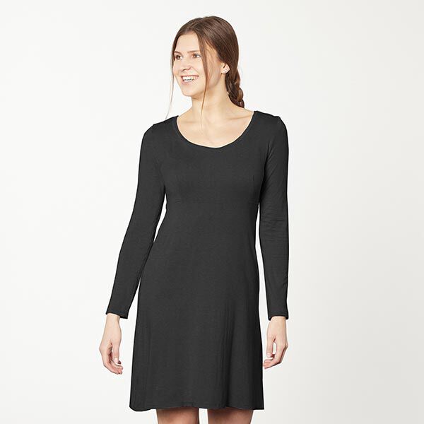 Leichter Viskosejersey Uni – schwarz | Reststück 50cm