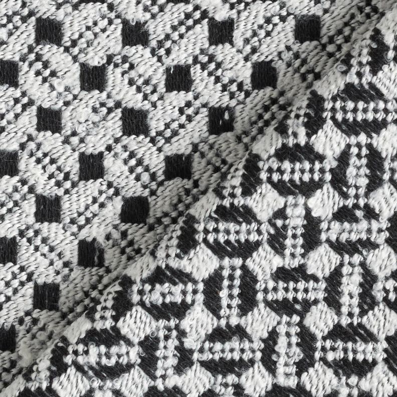 Mantelstoff Kästchen – weiss/schwarz,  image number 5