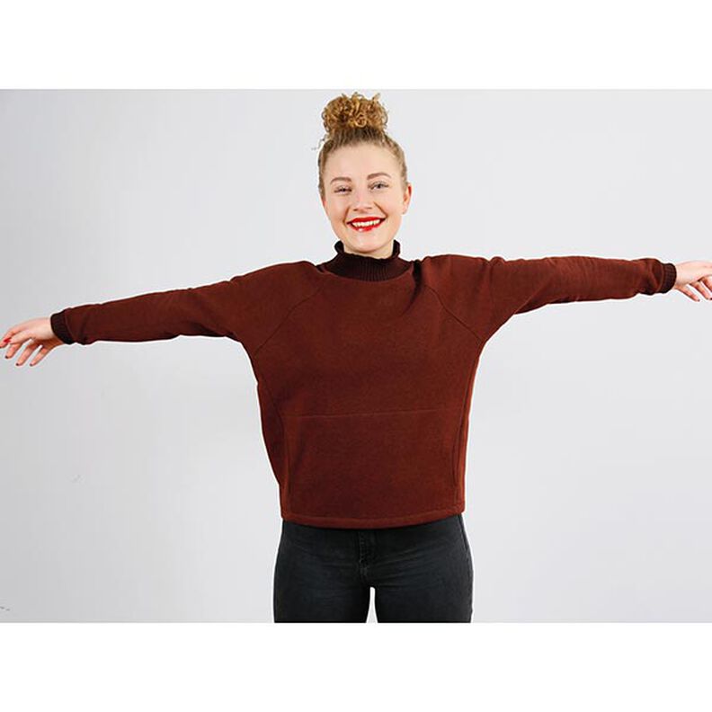 FRAU BETTI Fledermaussweater mit Bauchtasche und Stehkragen | Studio Schnittreif | XS-XXL,  image number 4