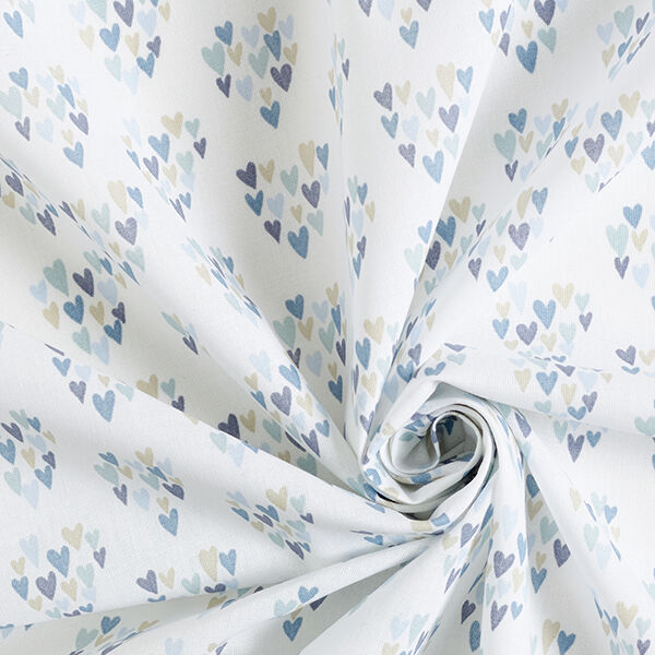 Baumwollpopeline Herzen aus Herzen – weiss/jeansblau, image number 3