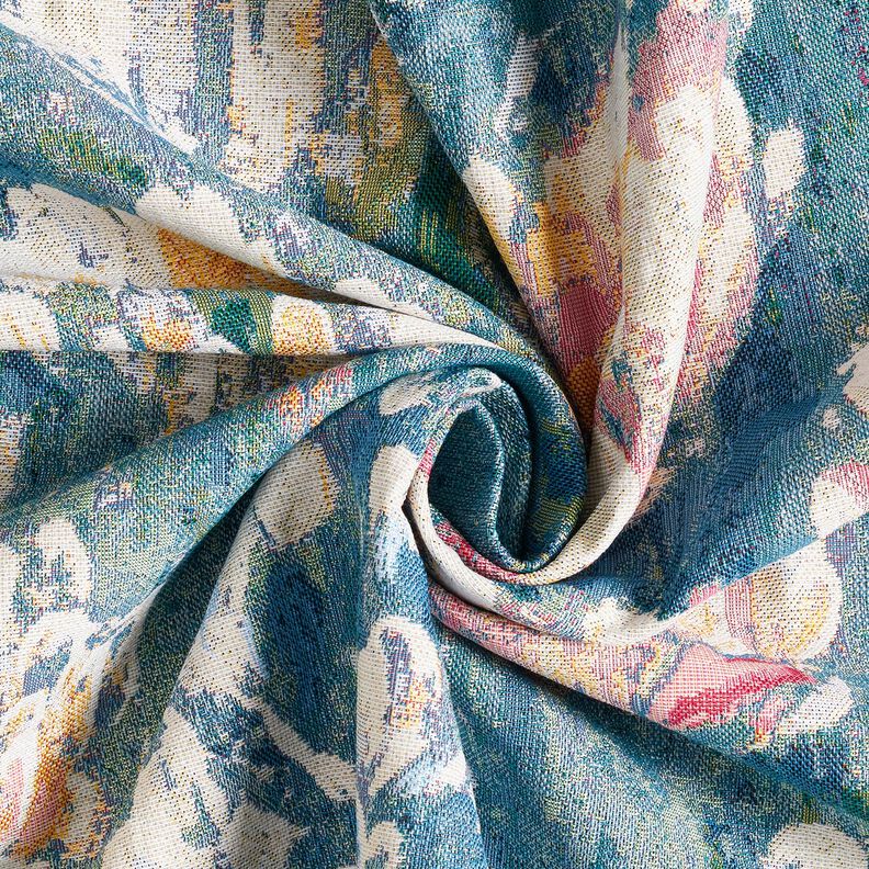 Dekostoff Gobelin Seerosen – hellbeige/grün, image number 3
