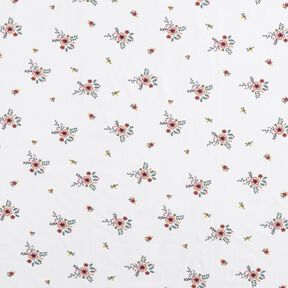 GOTS Baumwolljersey verstreute Blumen | Poppy Fabrics – weiss, 