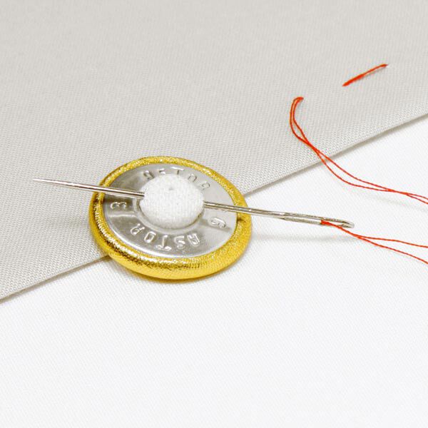 Bezogener Knopf, Bi-Stretch Gabardine 5 - weiss, image number 3