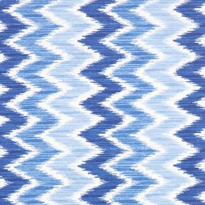 Beschichtete Baumwolle Ikat-Print – blau/weiss, 