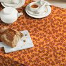Baumwollstoff Cretonne Blumen auf Streifen – currygelb/purpur,  thumbnail number 5