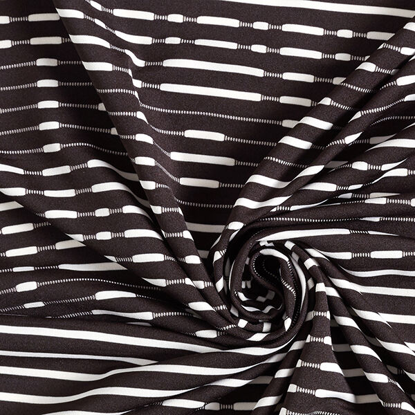 Leichter Strickstoff erhabenen Streifen – schwarz/weiss, image number 3