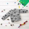 French Terry Sommersweat Dinos – silber/schwarz,  thumbnail number 5