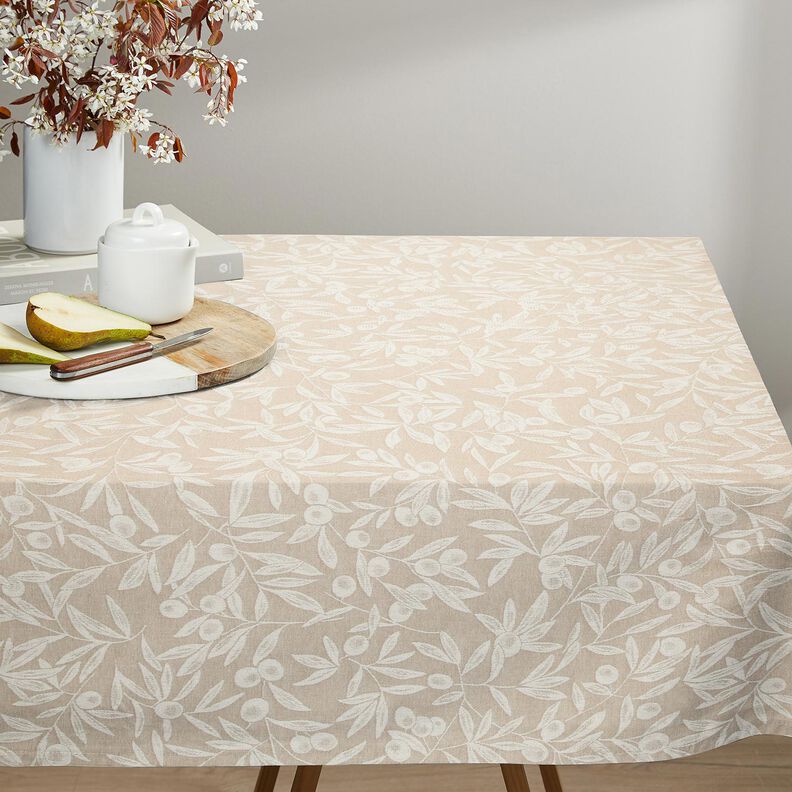 Beschichtete Baumwolle Jacquard beschichtet Oliven – natur/hellbeige,  image number 5