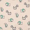 Baumwollflanell freche Dinos | Poppy Fabrics – natur/smaragdgrün,  thumbnail number 1