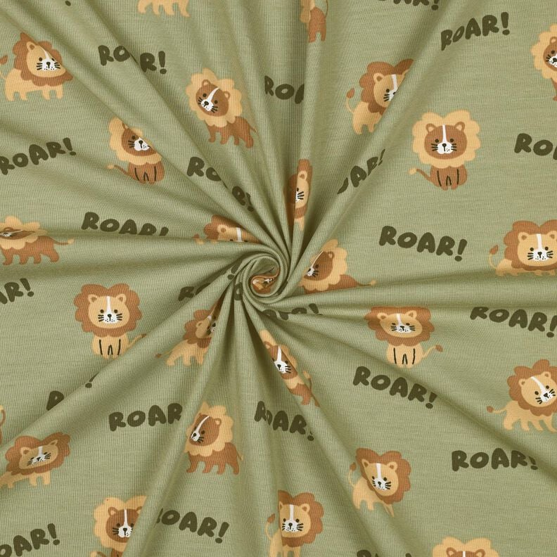 Baumwolljersey Löwe | Poppy Fabrics – pistazie/rehbraun, image number 3