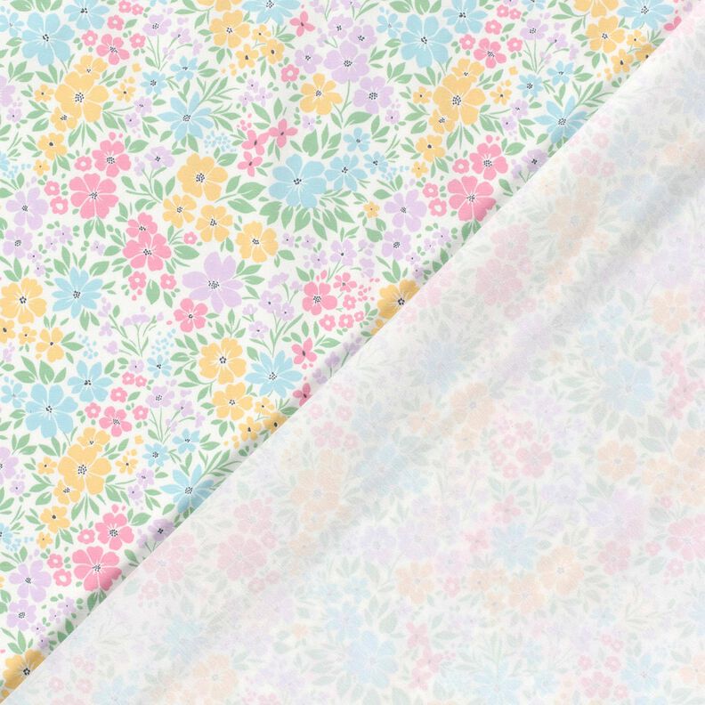 Baumwolljersey zarte Blumenwiese – elfenbein/pastellflieder,  image number 4