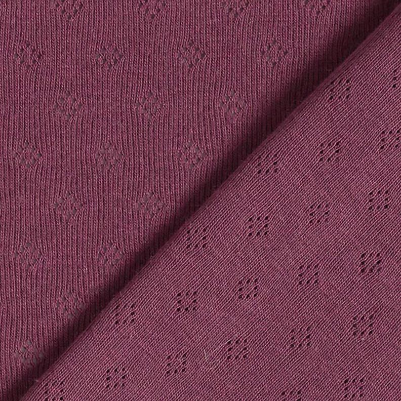 Feinstrickjersey mit Lochmuster – aubergine,  image number 4