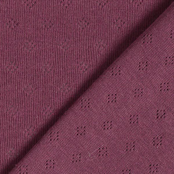 Feinstrickjersey mit Lochmuster – aubergine,  image number 4