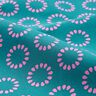 Beschichtete Baumwolle bunte Kreise – petrol/pastellviolett,  thumbnail number 2