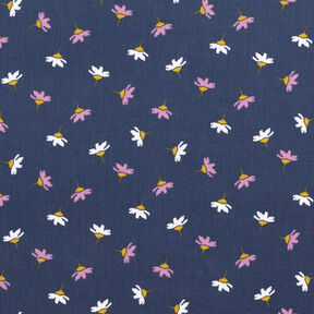 Babycord kleine Blümchen – marineblau, 