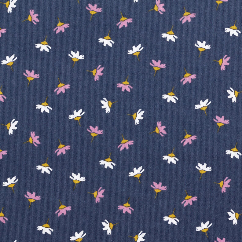 Babycord kleine Blümchen – marineblau,  image number 1