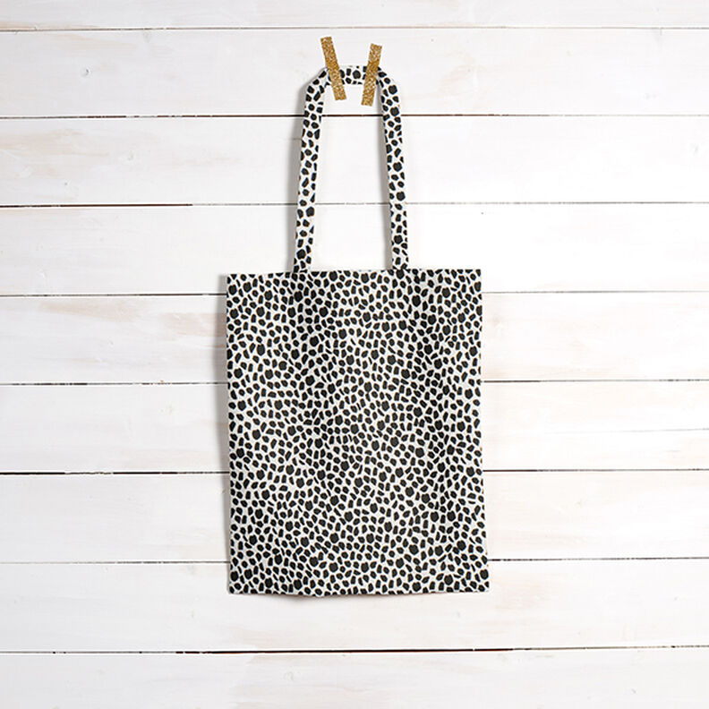 Dekostoff Halbpanama Leoprint – schwarz/natur,  image number 7