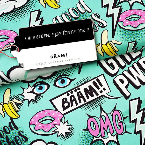 PERFORMANCE Jersey BÄÄM – mintgrün | Hamburger Liebe | Albstoffe | Reststück 120cm