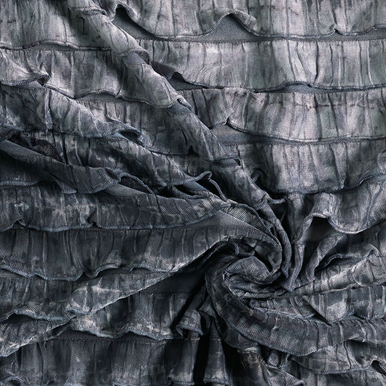 Rüschen Jersey Batik Querstreifen – hellgrau,  image number 3