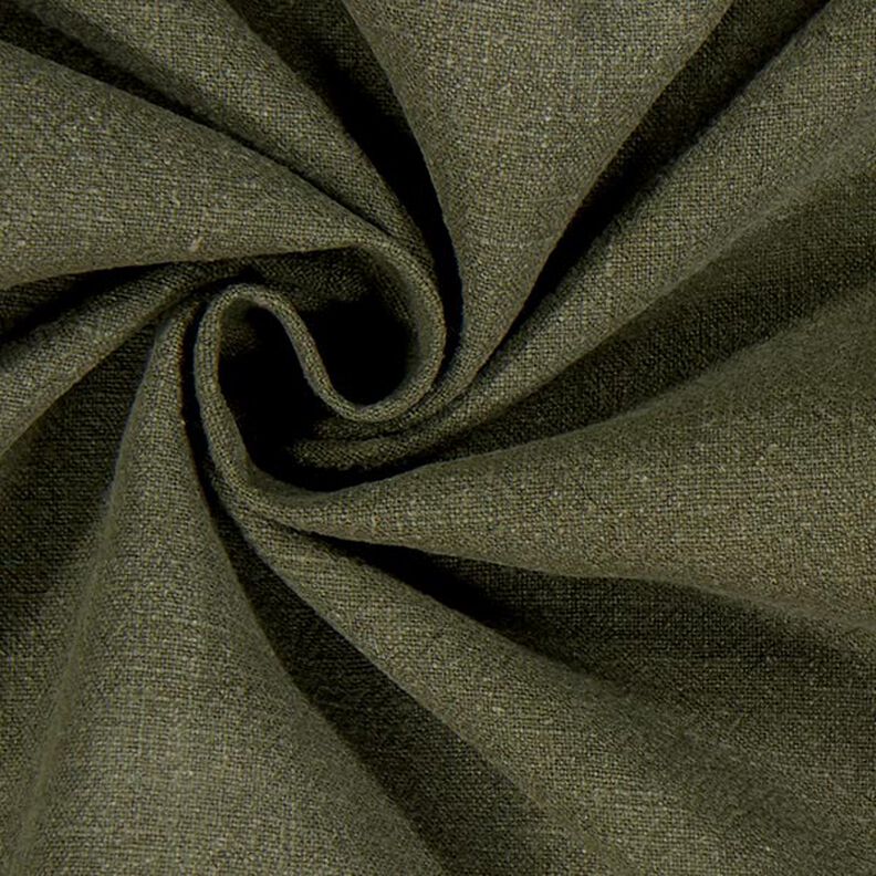 Leinenstoff Ramie-Mix stonewashed, schwere Qualität – dunkeloliv,  image number 2