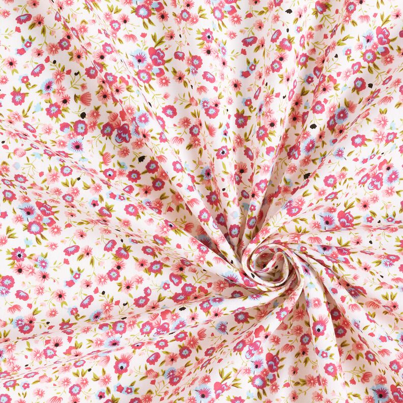 Baumwollpopeline Millefleurs – weiss/pink,  image number 3