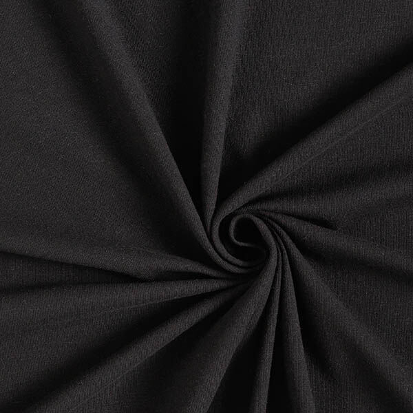 Jersey Baumwoll-Leinen-Mix uni – schwarz