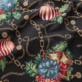 Dekostoff Gobelin Weihnachtsbaumkugeln – schwarz/grün, 