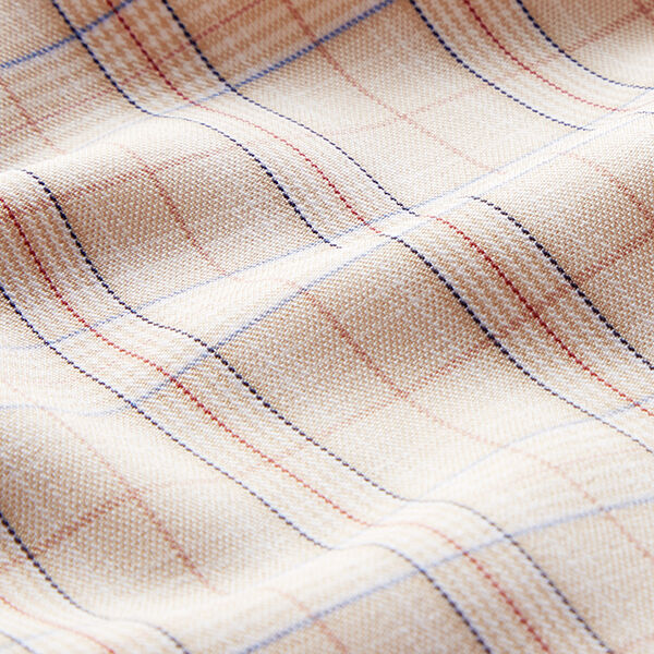 Hosenstoff Stretch Glencheck – hellbeige | Reststück 100cm