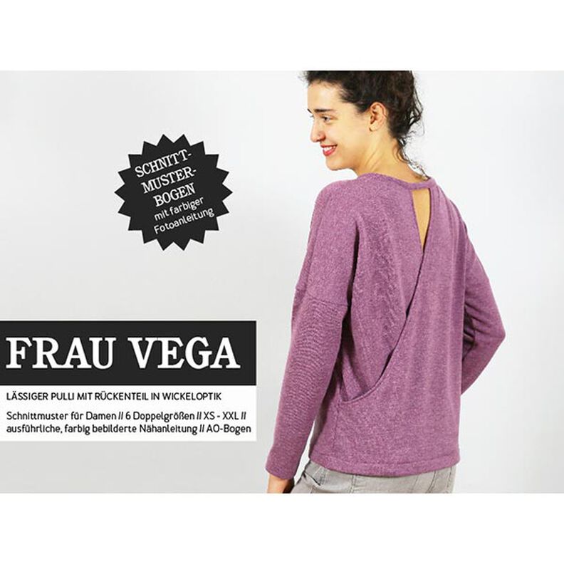 FRAU VEGA lässiger Pulli in Rückenteil in Wickeloptik | Studio Schnittreif | XS-XXL,  image number 1