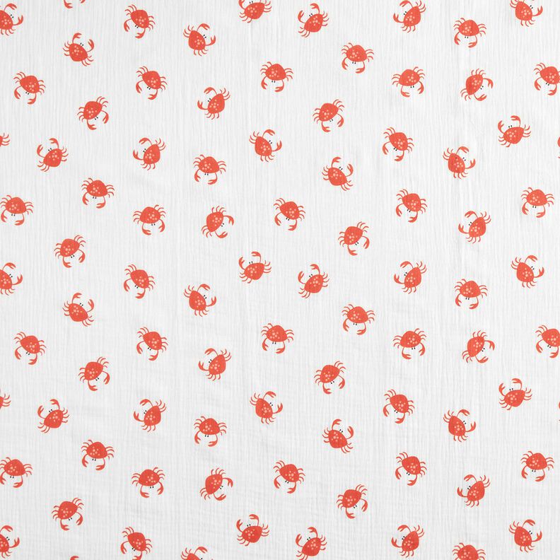 GOTS Musselin/ Doppel-Krinkel Gewebe Krebse | Poppy Fabrics – elfenbein,  image number 1