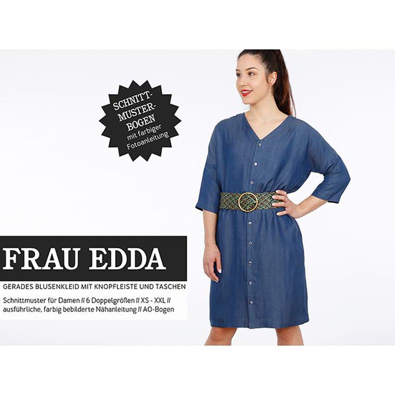 FRAU EDDA gerades Blusenkleid mit Knopfleiste und Taschen | Studio Schnittreif | XS-XXL,  image number 1
