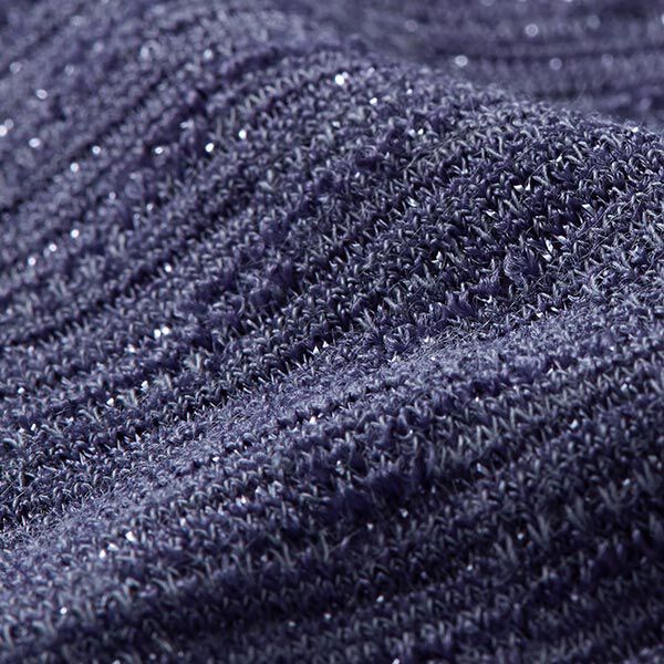 Welliger Feinripp Glitzerfäden – lila | Reststück 110cm