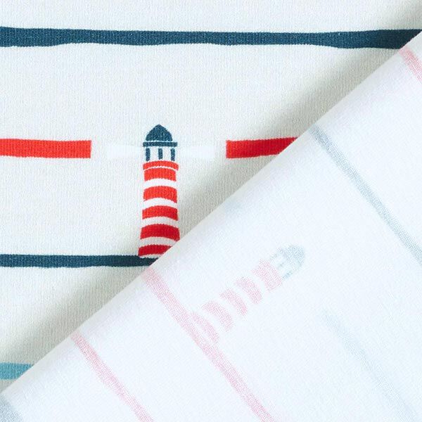 GOTS Baumwolljersey Leuchtturm | Tula – natur/feuerrot, image number 4