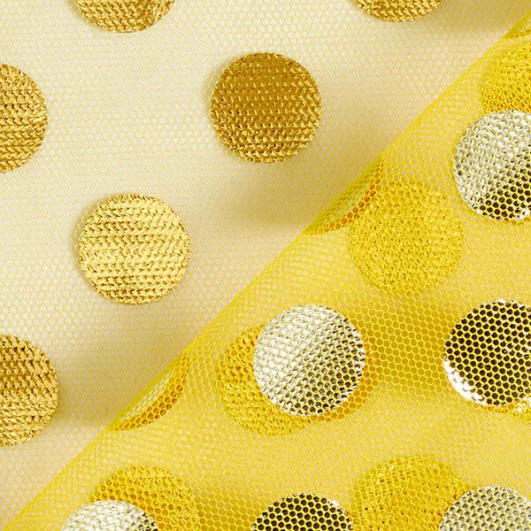 Tüll Glitzerpunkte – gold metallic | Reststück 100cm