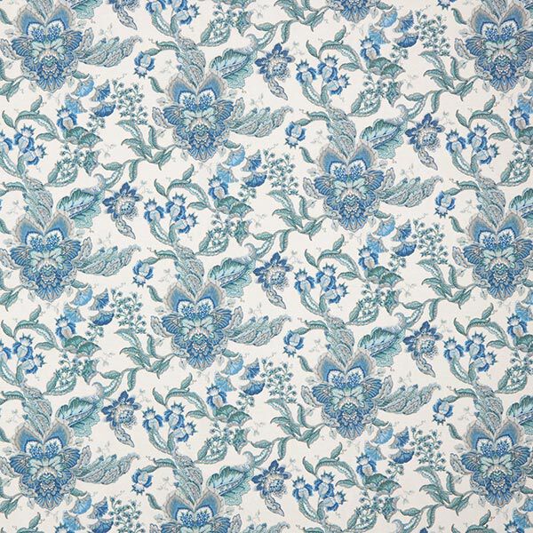 Dekostoff Canvas orientalische Blumenornamente 280 cm – weiss/blau,  image number 1