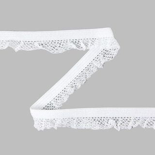 Elastische Rüsche Soft [15 mm] - weiss, 