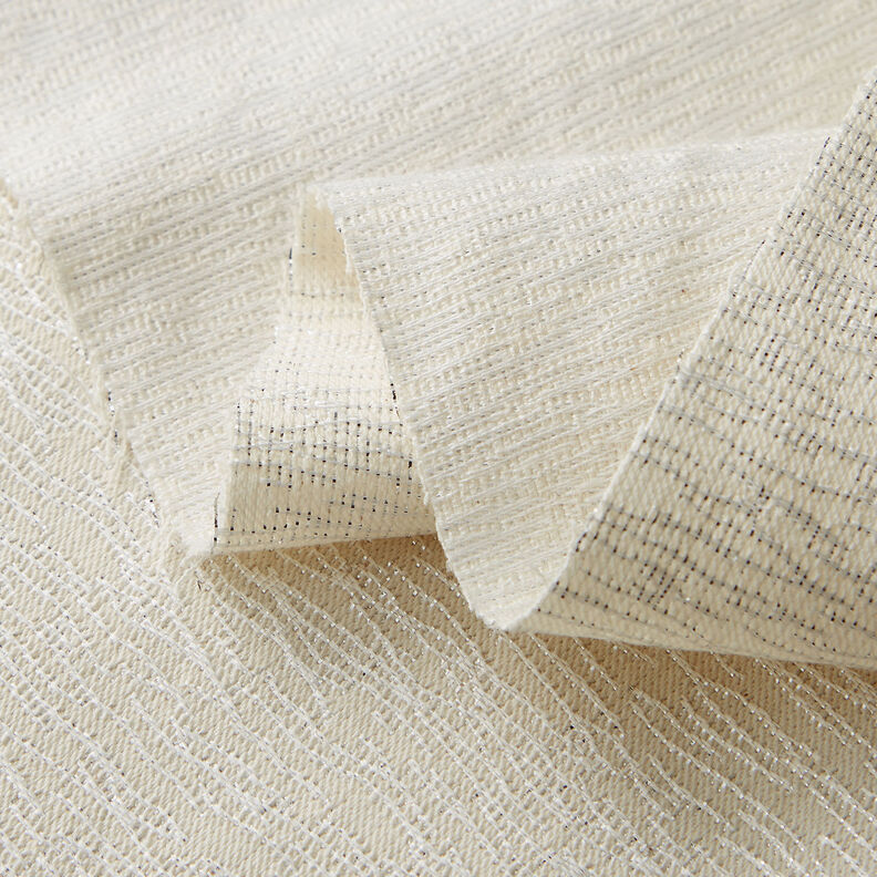 Bekleidungsjacquard glitzernde Schlangenlinien – weiss/silber, image number 3