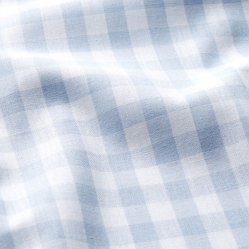 Baumwollstoff Vichykaro 1 cm – helljeansblau/weiss, image number 2