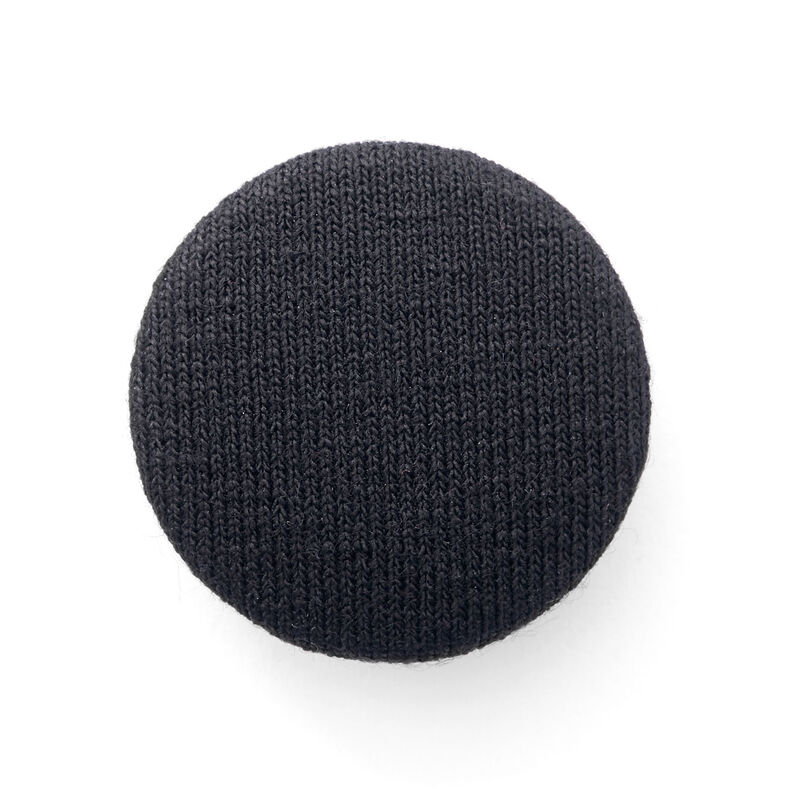 Bezogener Knopf, Viskosejersey Medium – schwarz,  image number 1