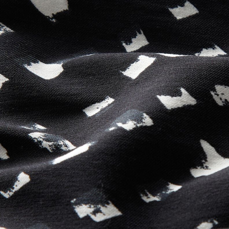 Hosenstoff Stretch abstrakte Tupfen – schwarzblau/weiss,  image number 2