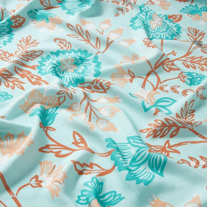 Viskose Voile Blumen Tiffany – helltürkis, image number 2
