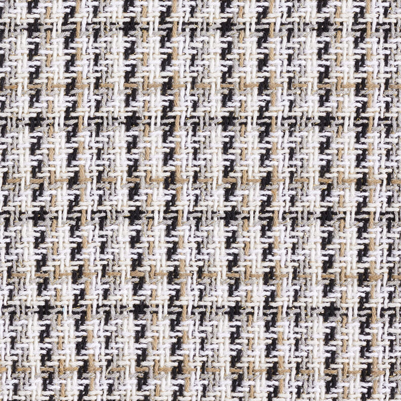 Grober Mantelstoff Glitzergarn Karo – weiss/beige, image number 1