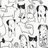 Baumwollflanell Hunde | Poppy Fabrics – weiss/schwarz,  thumbnail number 2