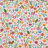 Dekostoff Halbpanama kunterbunte Blumen – elfenbein/pastellviolett,  thumbnail number 1