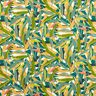 Beschichtete Baumwolle zarte Blätter – blautanne/currygelb,  thumbnail number 1