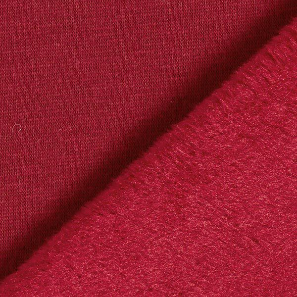 Alpenfleece Kuschelsweat Uni – karminrot | Reststück 50cm