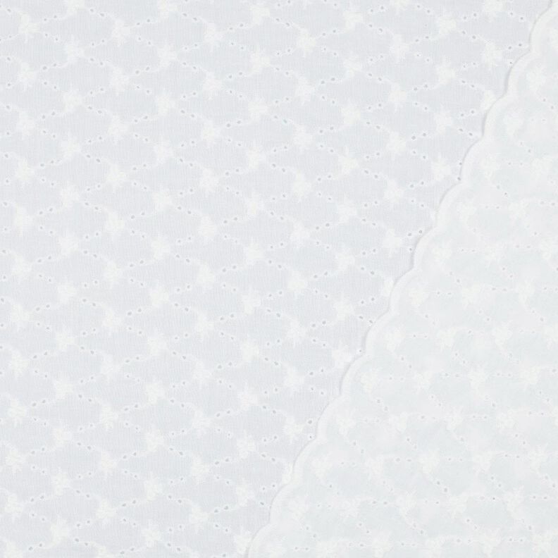Baumwollstoff Lochstickerei Blümchenrauten | Poppy Fabrics – weiss,  image number 4