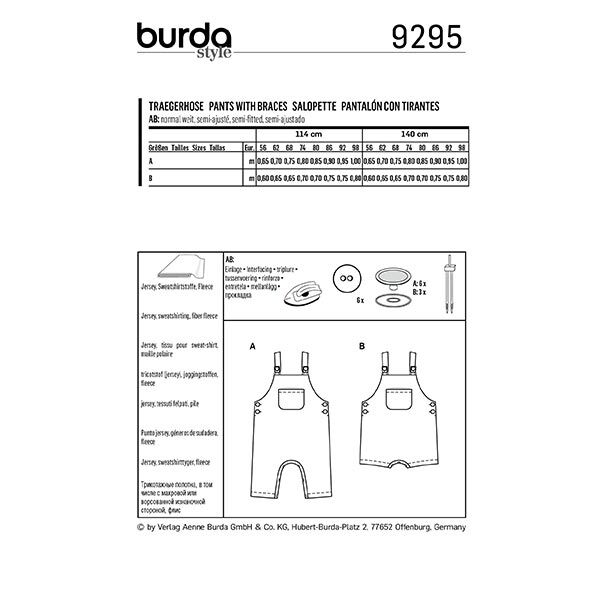 Hose | Burda 9295 | 56-98, image number 9