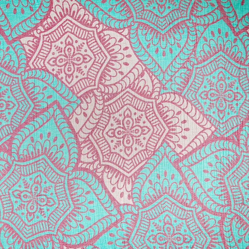 Beachwear Hamamtuch Jacquard-Ornamente – pfefferminz/purpur, image number 1